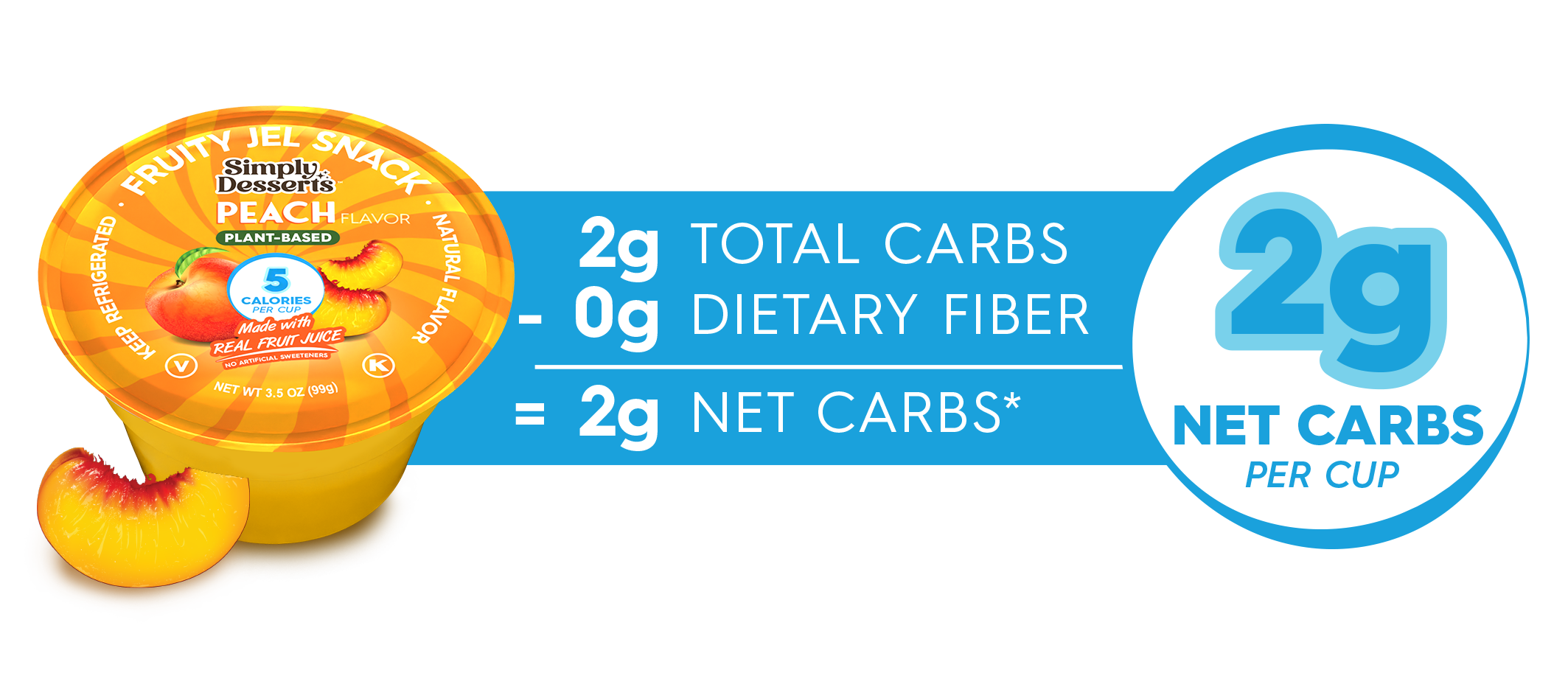 Carb Counter Peach Fruity Jel Snack